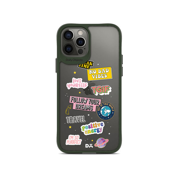 DailyObjects Positivity Green Hybrid Clear Case Cover For iPhone 12 Pro Max