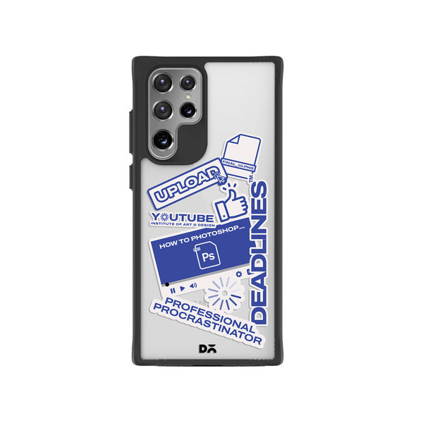 

DailyObjects Procrastination Loading Black Hybrid Clear Case Cover For Samsung Galaxy S22 Ultra
