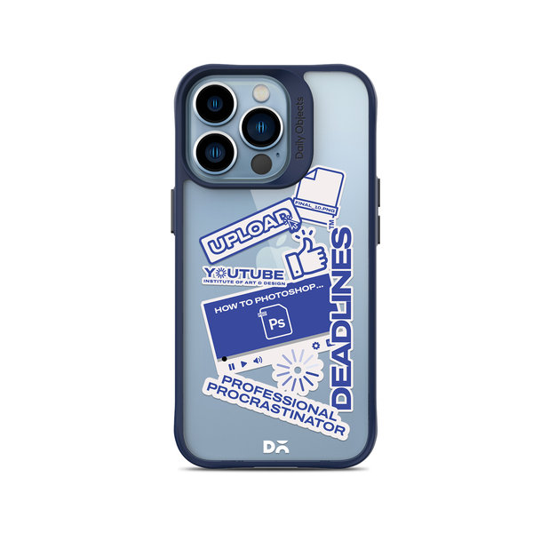 

DailyObjects Procrastination Loading Blue Hybrid Clear Case Cover For iPhone 14 Pro