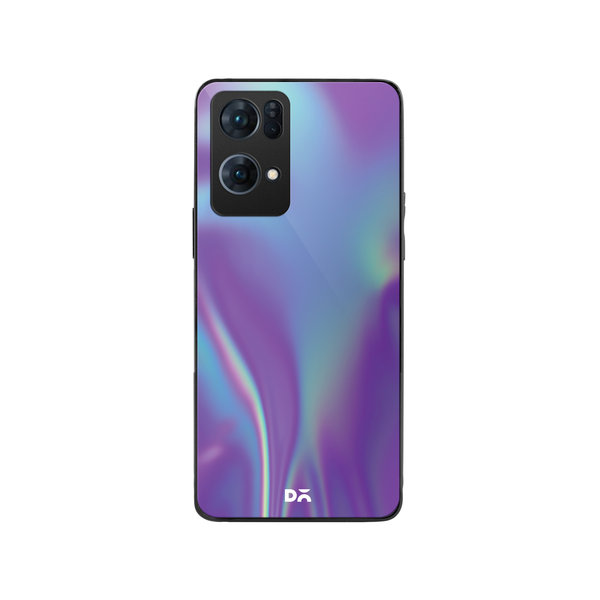 

DailyObjects Purple Holo Satin Glass Case Cover For Oppo Reno 7 Pro