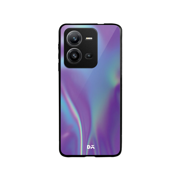 

DailyObjects Purple Holo Satin Glass Case Cover For Vivo V25