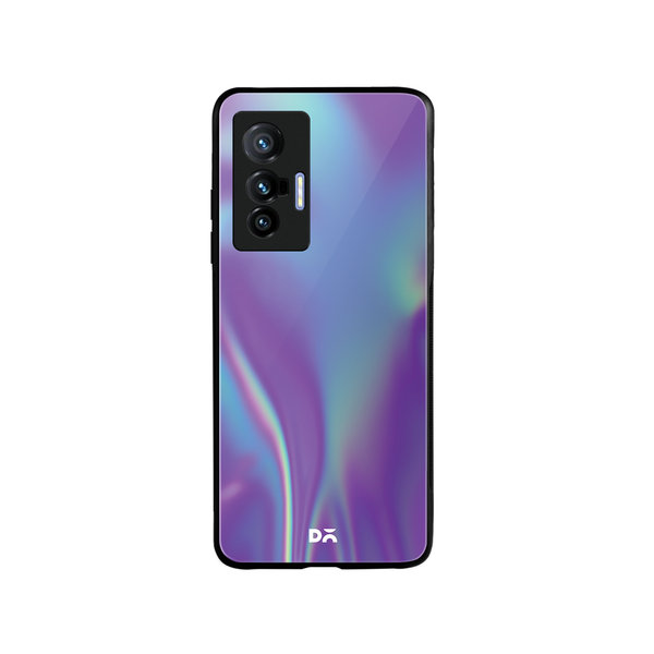 

DailyObjects Purple Holo Satin Glass Case Cover For Vivo X70