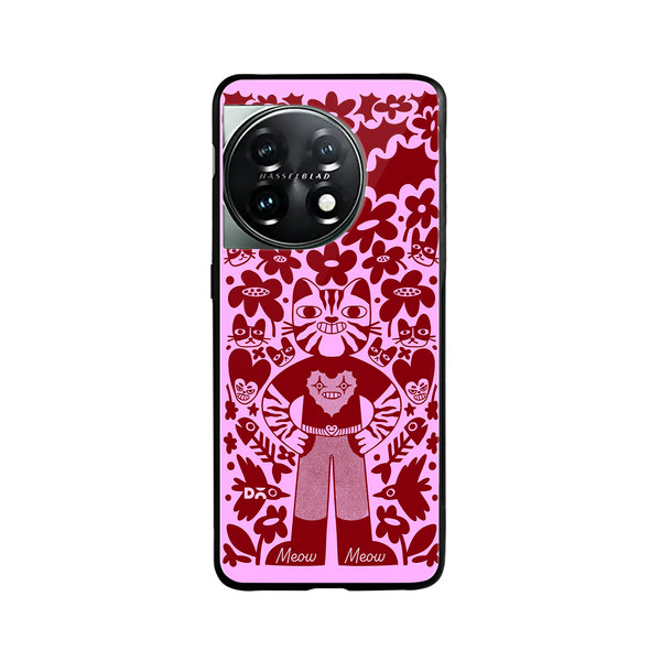 

DailyObjects Purr Man Glass Case Cover For OnePlus 11 5G