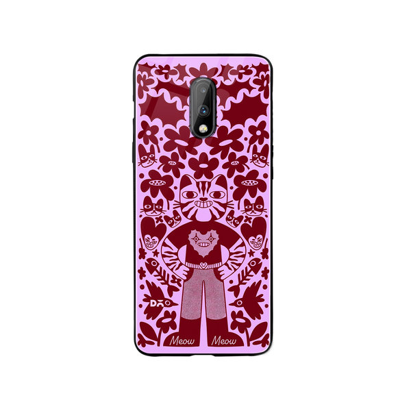 

DailyObjects Purr Man Glass Case Cover For OnePlus 7