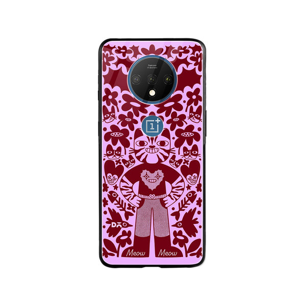 

DailyObjects Purr Man Glass Case Cover For OnePlus 7T