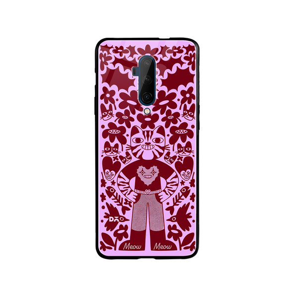 

DailyObjects Purr Man Glass Case Cover For OnePlus 7T Pro