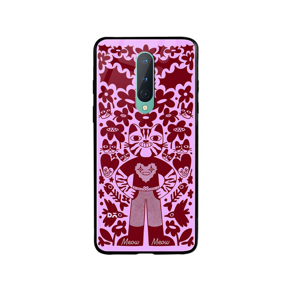 

DailyObjects Purr Man Glass Case Cover For OnePlus 8