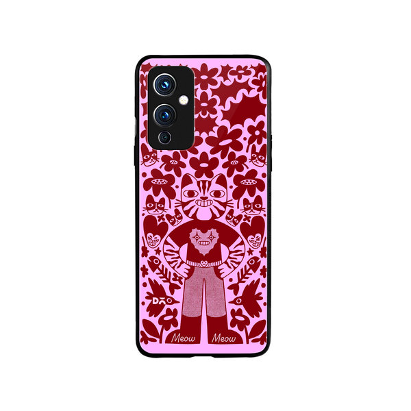 

DailyObjects Purr Man Glass Case Cover For OnePlus 9