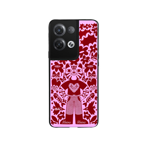 

DailyObjects Purr Man Glass Case Cover For Oppo Reno 8