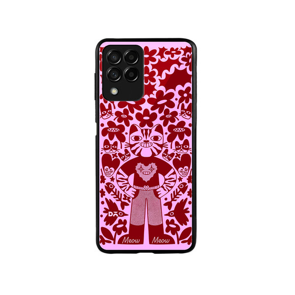 

DailyObjects Purr Man Glass Case Cover For Samsung Galaxy M53