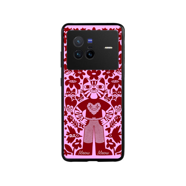 

DailyObjects Purr Man Glass Case Cover For Vivo X80