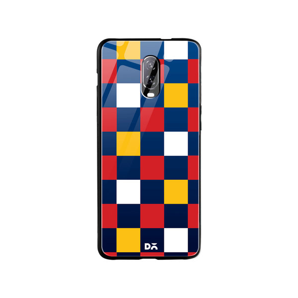 

DailyObjects Quartet Checks 3 Glass Case Cover For OnePlus 7