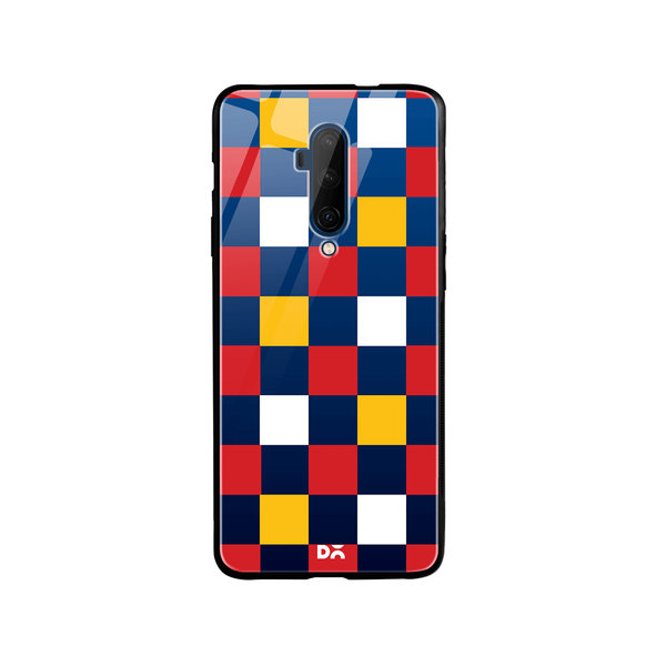 

DailyObjects Quartet Checks 3 Glass Case Cover For OnePlus 7T Pro