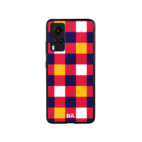 

DailyObjects Quartet Checks 4 Glass Case Cover For Vivo X60