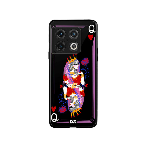 DailyObjects Queen Of Hearts Glass Case Cover For OnePlus 10 Pro