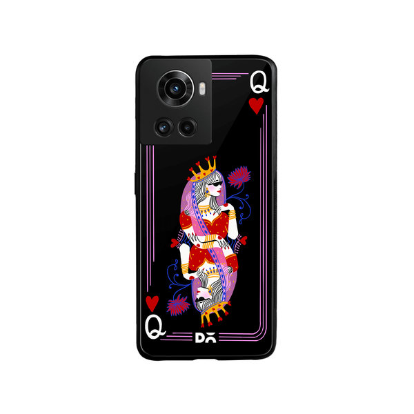 

DailyObjects Queen Of Hearts Glass Case Cover For OnePlus 10R