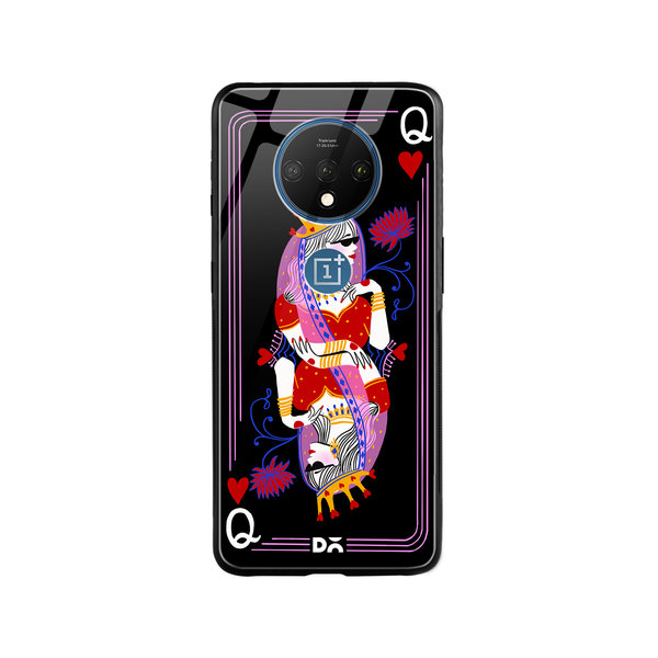 

DailyObjects Queen Of Hearts Glass Case Cover For OnePlus 7T