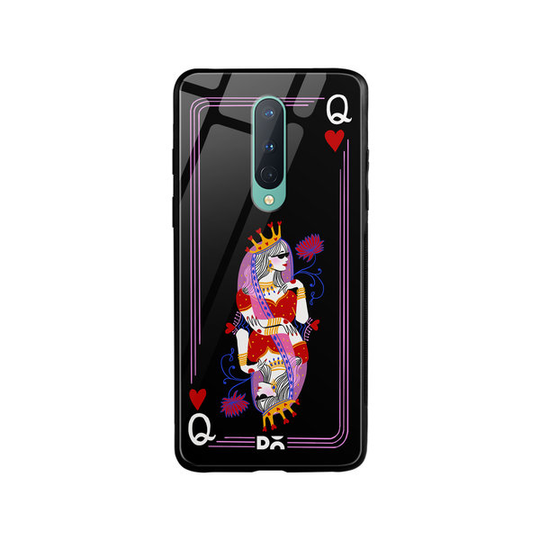 DailyObjects Queen Of Hearts Glass Case Cover For OnePlus 8