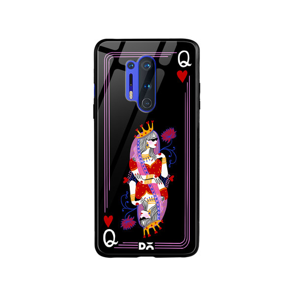DailyObjects Queen Of Hearts Glass Case Cover For OnePlus 8 Pro