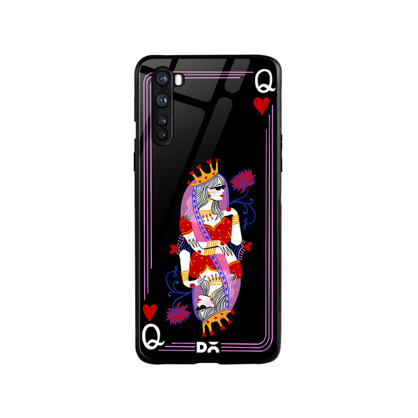 

DailyObjects Queen Of Hearts Glass Case Cover For OnePlus Nord