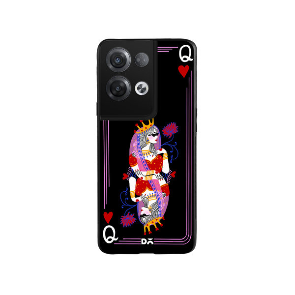 

DailyObjects Queen Of Hearts Glass Case Cover For Oppo Reno 8