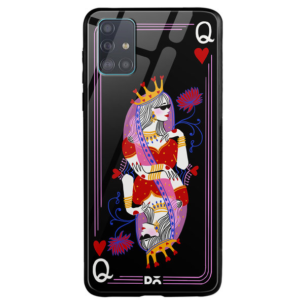 

DailyObjects Queen Of Hearts Glass Case Cover For Samsung Galaxy A51