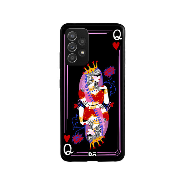 

DailyObjects Queen Of Hearts Glass Case Cover For Samsung Galaxy A52