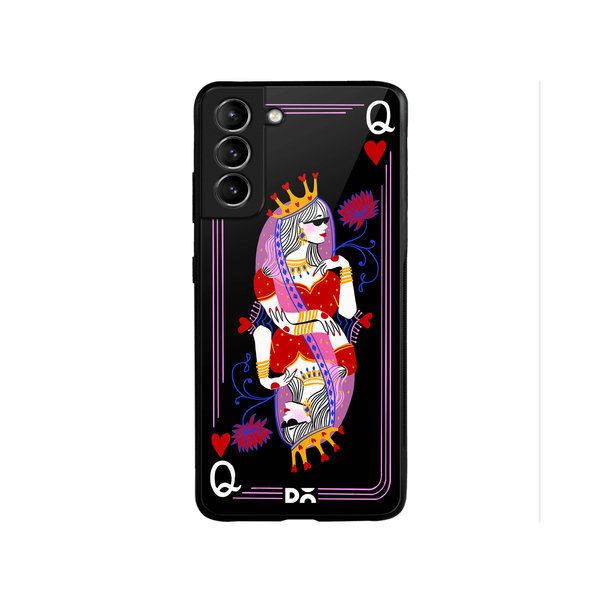 

DailyObjects Queen Of Hearts Glass Case Cover For Samsung Galaxy S22