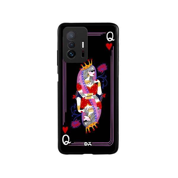 

DailyObjects Queen Of Hearts Glass Case Cover For Xiaomi 11T