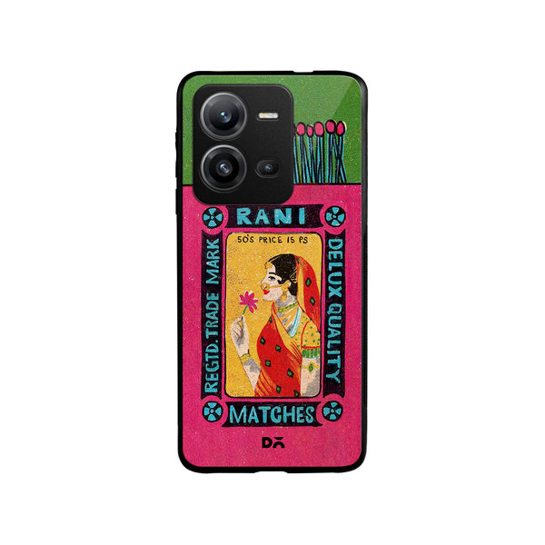 

DailyObjects Rani Matchbox Glass Case Cover For Vivo V25