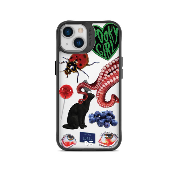 

DailyObjects Red High Black Hybrid Clear Case Cover For iPhone 13 Mini
