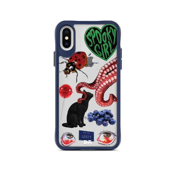 DailyObjects Red High Blue Hybrid Clear Case Cover For iPhone XS