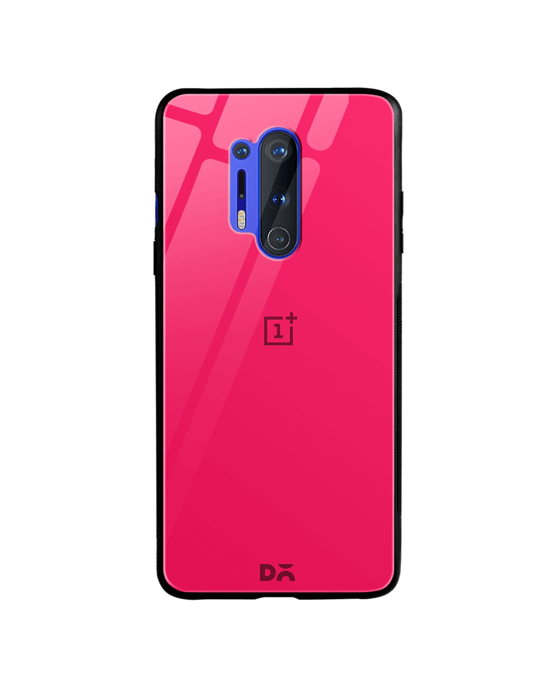 Red Magenta Glass Case Cover For OnePlus 8 Pro