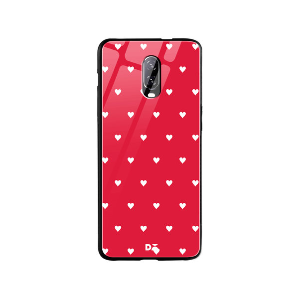 

DailyObjects Red Rose Hearts Glass Case Cover For OnePlus 7