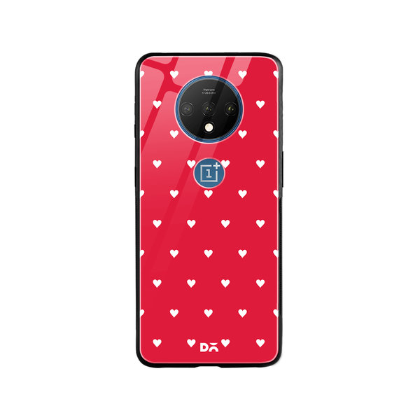

DailyObjects Red Rose Hearts Glass Case Cover For OnePlus 7T