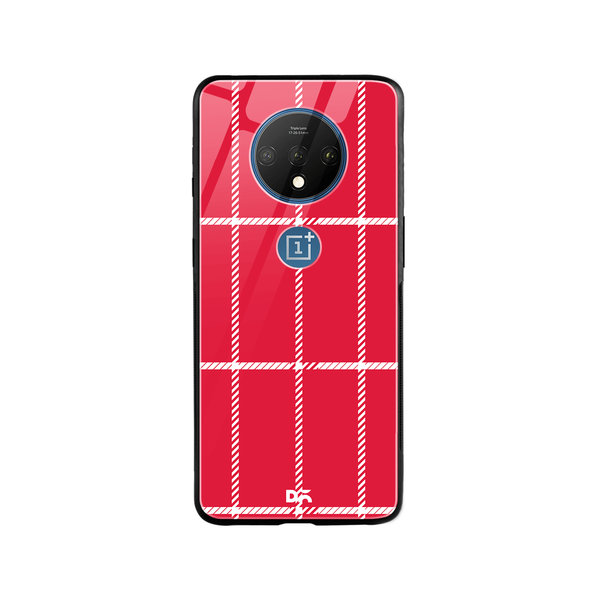 

DailyObjects Red Rose Rope Checks Glass Case Cover For OnePlus 7T