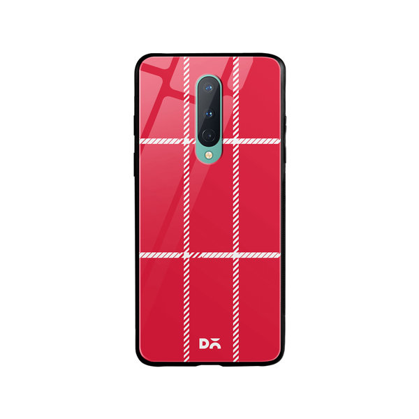 

DailyObjects Red Rose Rope Checks Glass Case Cover For OnePlus 8