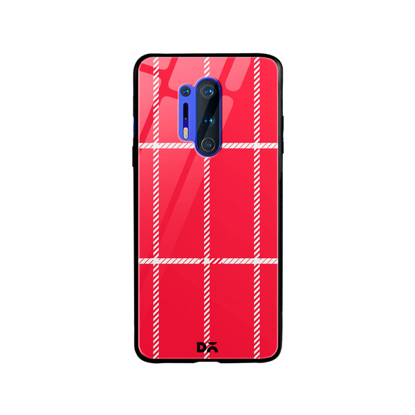

DailyObjects Red Rose Rope Checks Glass Case Cover For OnePlus 8 Pro