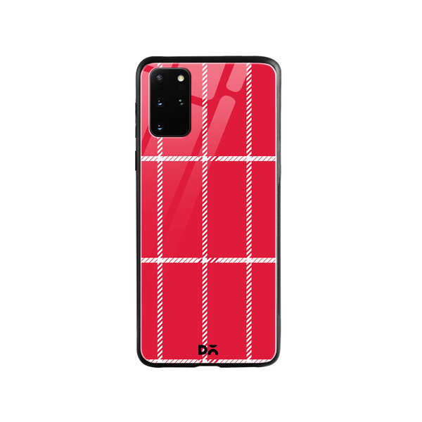 

DailyObjects Red Rose Rope Checks Glass Case Cover For Samsung Galaxy S20 Plus