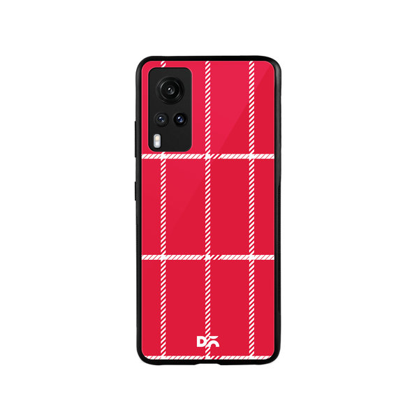 

DailyObjects Red Rose Rope Checks Glass Case Cover For Vivo X60