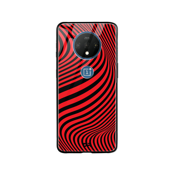 

DailyObjects Red Waves Glass Case Cover For OnePlus 7T