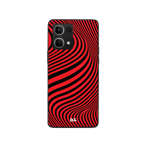 

DailyObjects Red Waves Glass Case Cover For Oppo Reno 7