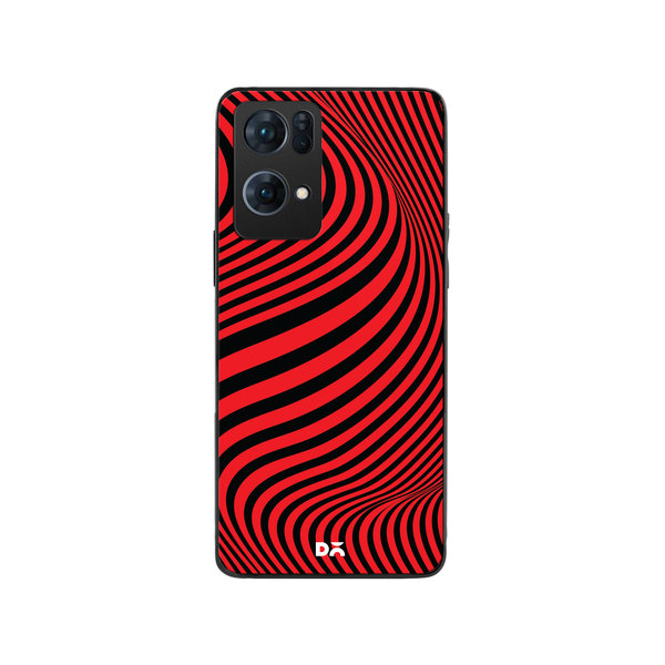 

DailyObjects Red Waves Glass Case Cover For Oppo Reno 7 Pro