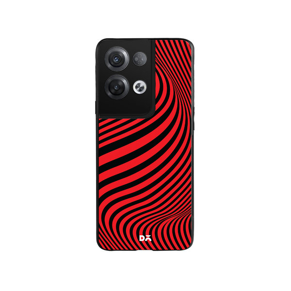 

DailyObjects Red Waves Glass Case Cover For Oppo Reno 8