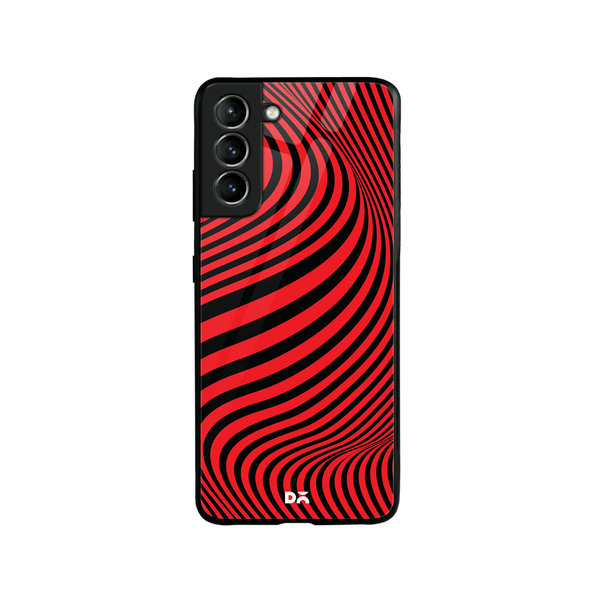 

DailyObjects Red Waves Glass Case Cover For Samsung Galaxy S21