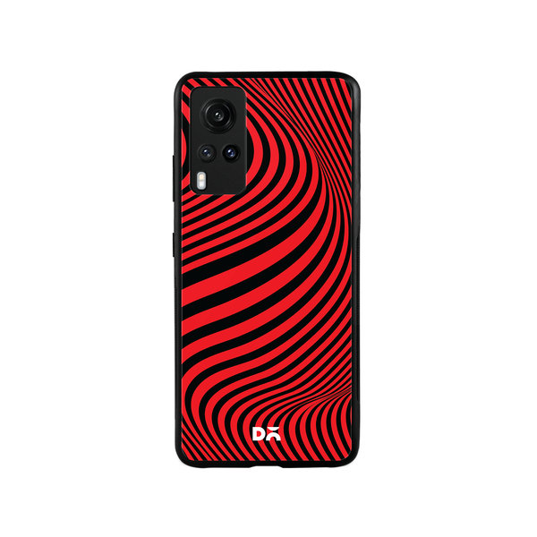 

DailyObjects Red Waves Glass Case Cover For Vivo X60