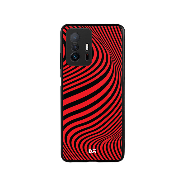 

DailyObjects Red Waves Glass Case Cover For Xiaomi 11T