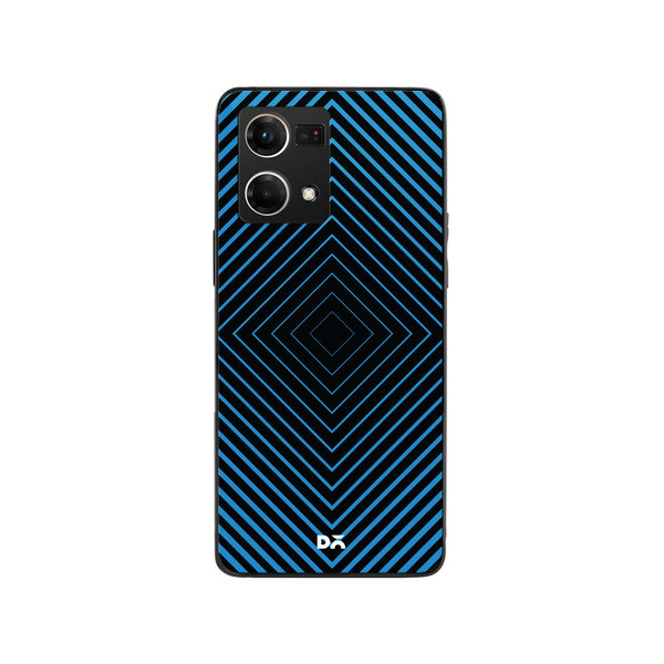 

DailyObjects Rhombus Aqua Glass Case Cover For Oppo Reno 7