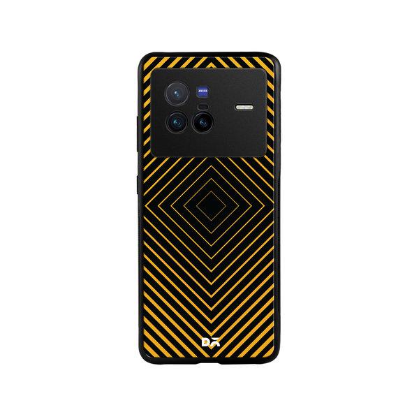 

DailyObjects Rhombus Ochre Glass Case Cover For Vivo X80