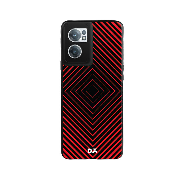 

DailyObjects Rhombus Red Glass Case Cover For OnePlus Nord CE 2